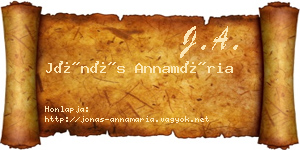 Jónás Annamária névjegykártya